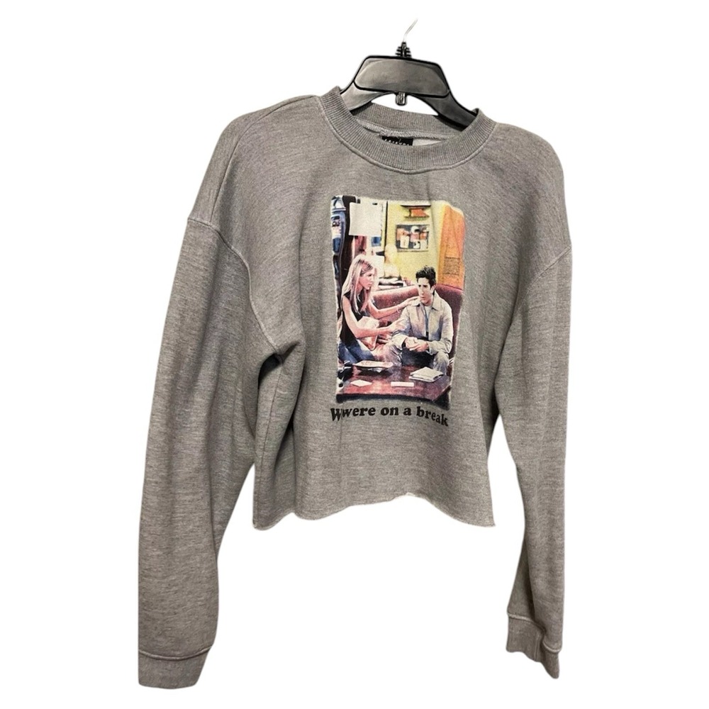 FRIENDS Women's TV Show Cropped Crewneck Pullover Sweatshirt-SMALL